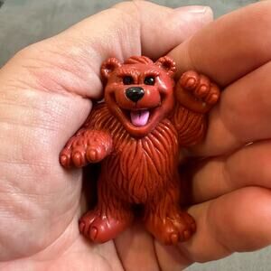 Lincoln Logs Vintage Grizzly Bear Replacement Red Brown Plastic